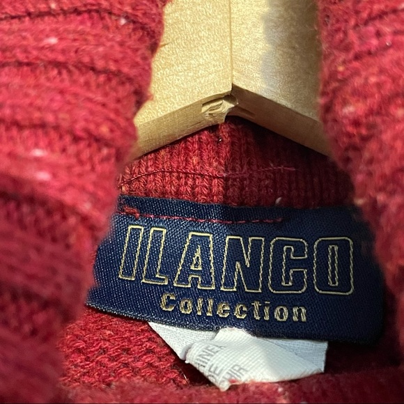 Ilanco Vintage Red Cotton Turtle Neck Sweater Women Size M - Picture 2 of 7